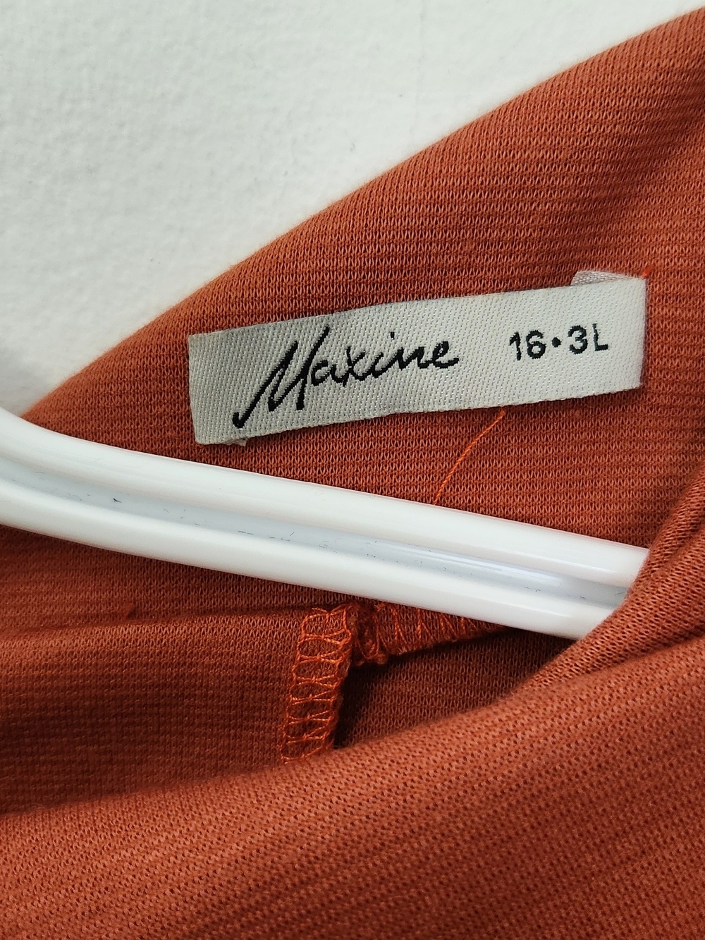 Maxine Rust Orange Long Sleeve Cowl Neck Dress - Picture 3 of 4